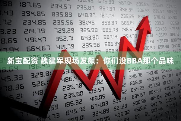 新宝配资 魏建军现场发飙：你们没BBA那个品味